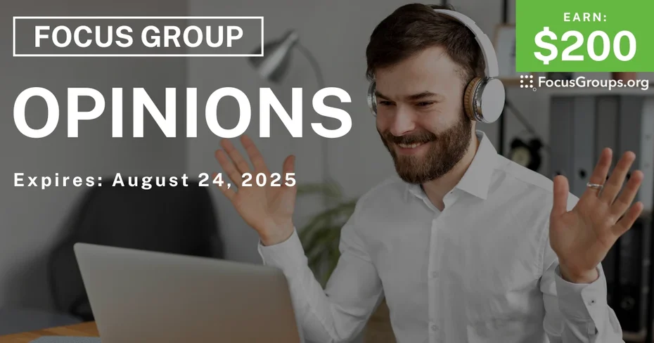 Focus Group in Philadelphia on Opinions - $200