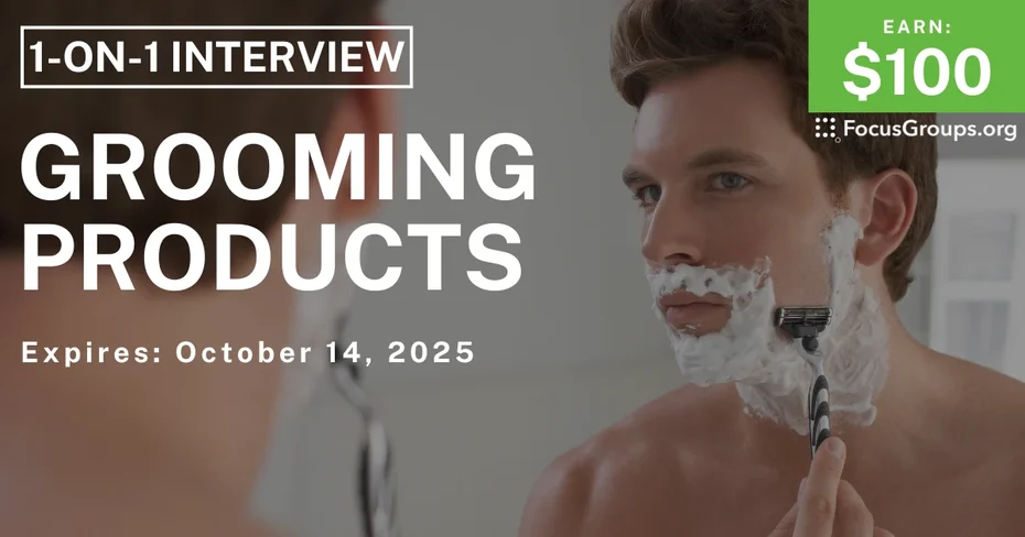 Research Study for Men in Boston on Grooming Products - $100