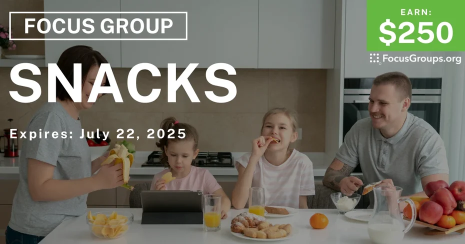 Focus Group for Parents & Kids in SF on Snacks