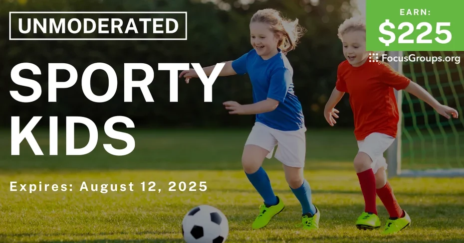 Research Study for Parents on Sporty Kids - $100