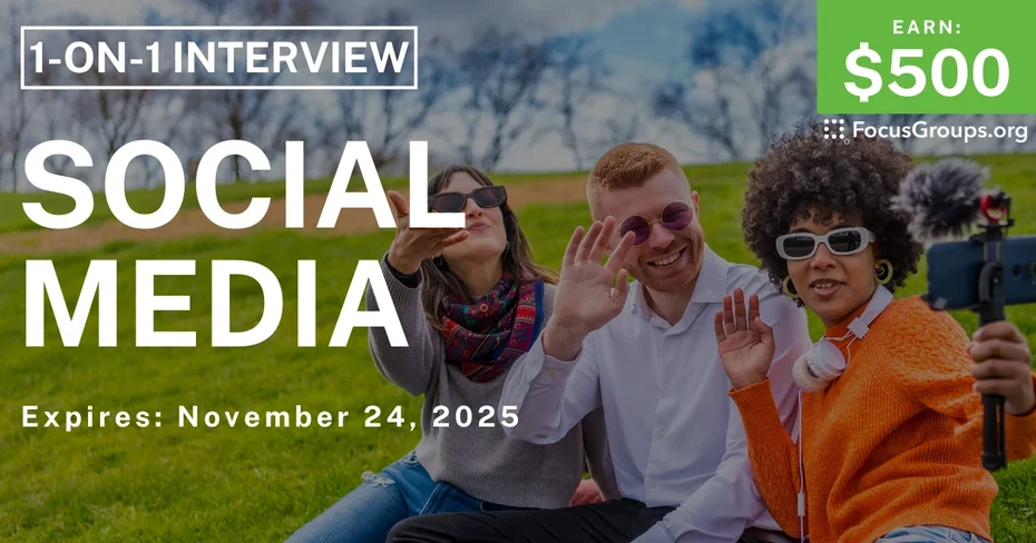 Research Study for Content Creators in NYC on Social Media - $500 - $500 - 11/17/2025