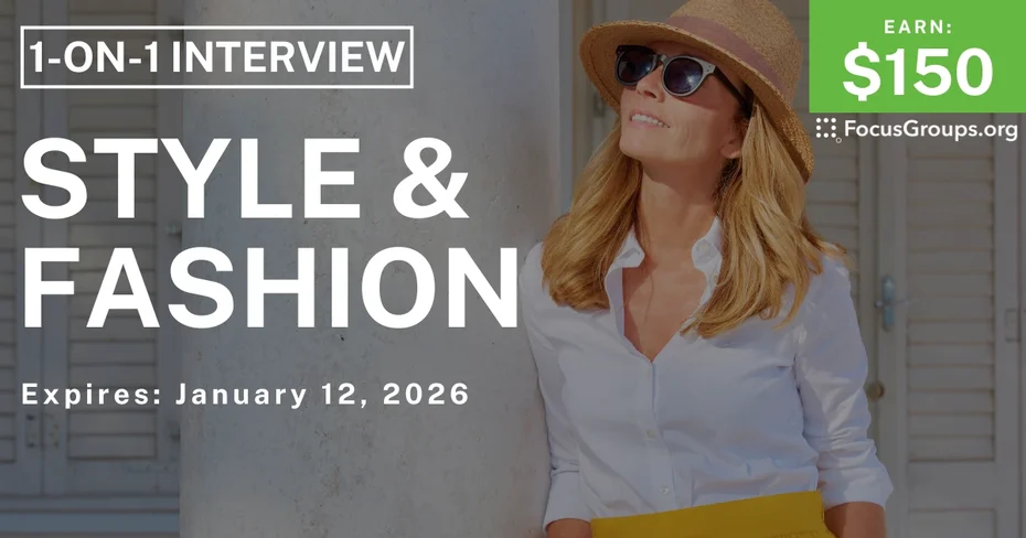 Research Study in Seattle on Style & Fashion - $150 - $150 - 01/08/2026