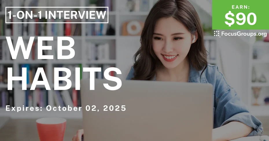 Research Study on Web Habits - $90