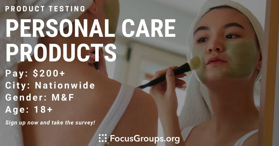Product Test on Personal Care Products - $200 - $225 - 06/01/2023