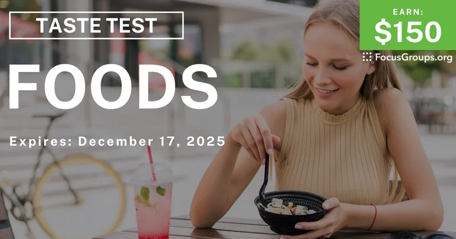 Taste Test in SF on Foods - $150 - $150 - 12/05/2025