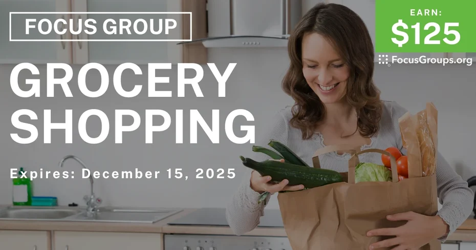 Focus Group in Raleigh on Grocery Shopping - $125 - $125 - 12/03/2025