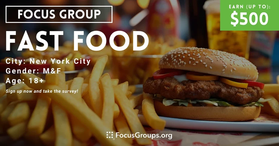 Focus Group in NYC on Fast Food