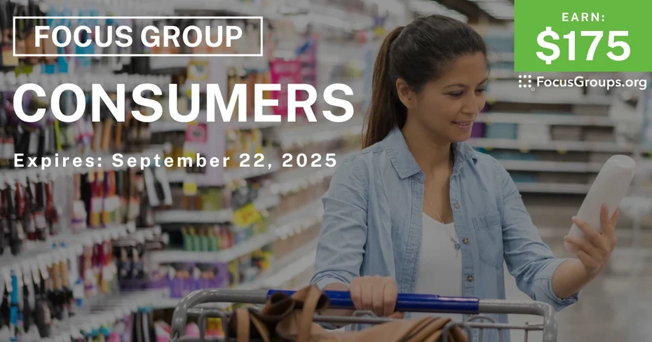 Focus Group in Seattle for Consumers - $175