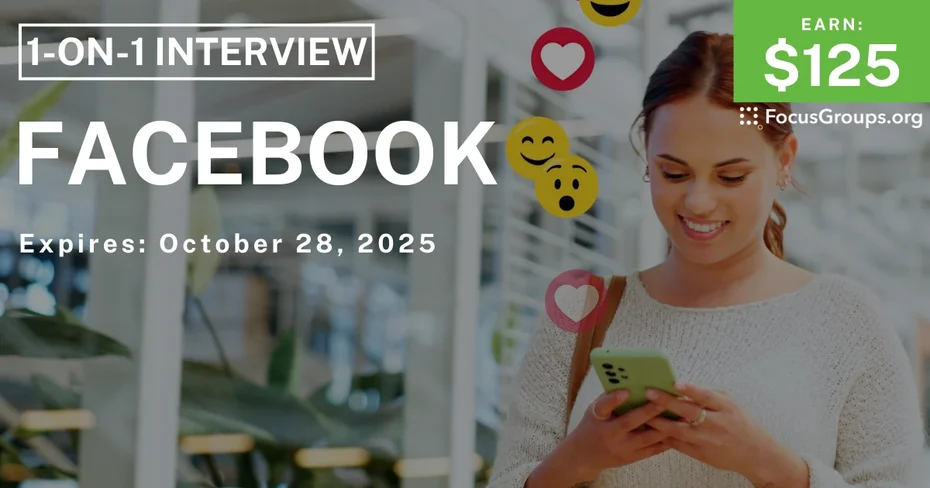 Research Study on Facebook - $125 - $125 - 10/17/2025