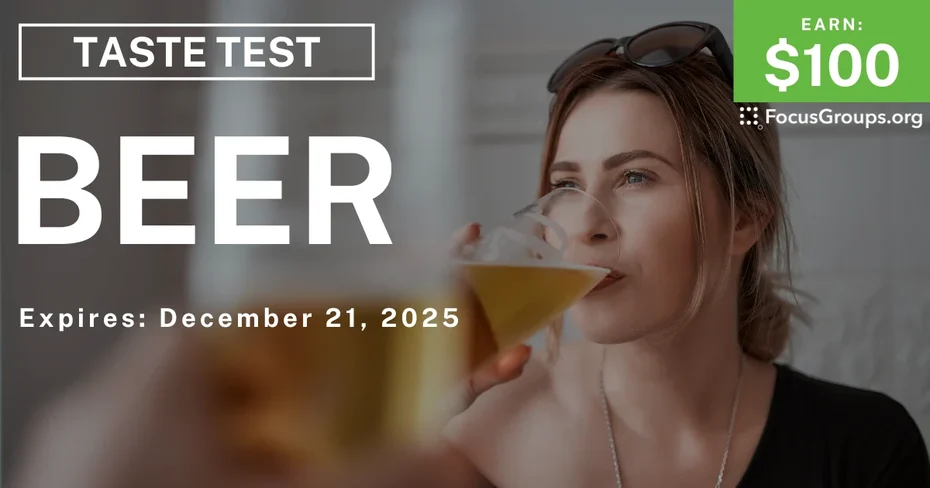 Taste Test in SF on Beer - $100 - $100 - 12/09/2025