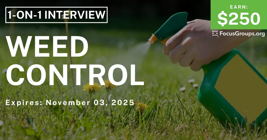 Research Study in Nashville on Weed Control - $250
