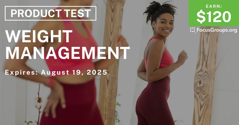 Product Test in NYC on Weight Management - $120