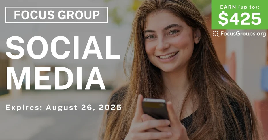 Focus Group in Chicago on Social Media - up to $425