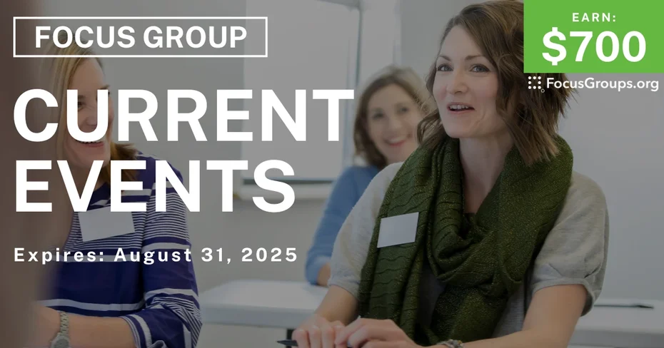 Focus Group in NYC on Current Events - $700