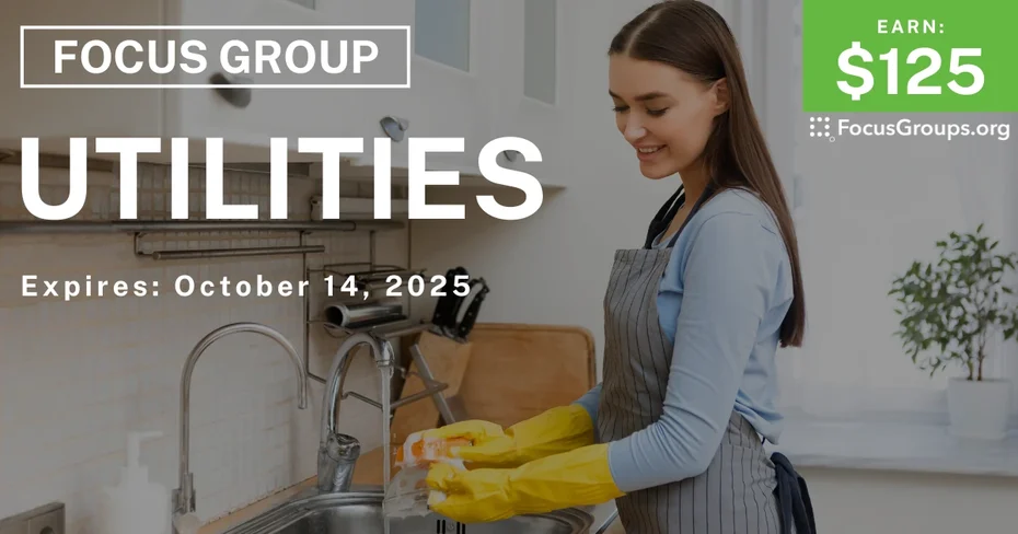Focus Group in New York & New Jersey on Utilities - $125