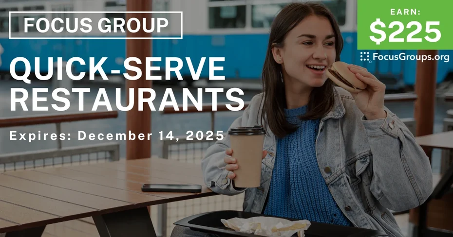 Focus Group in St. Louis on Quick-Service Restaurants - $225 - $225 - 12/02/2025
